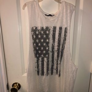 American Flag cut off tank top